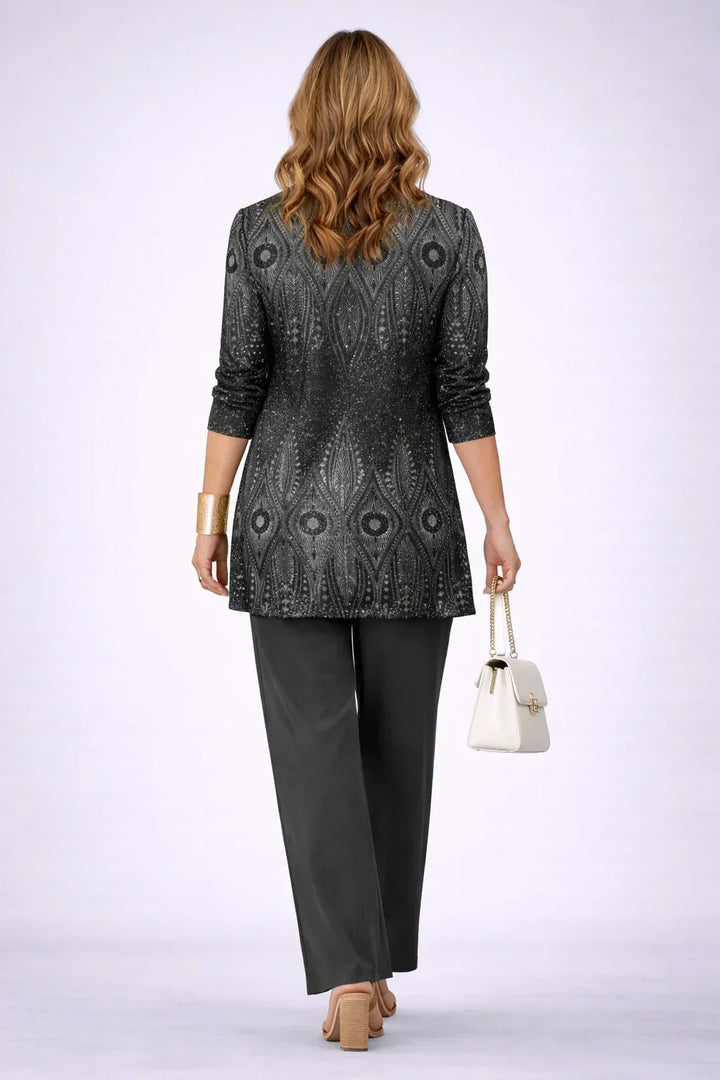 Selene | Completo 3 Pezzi Paisley Nero e Argento