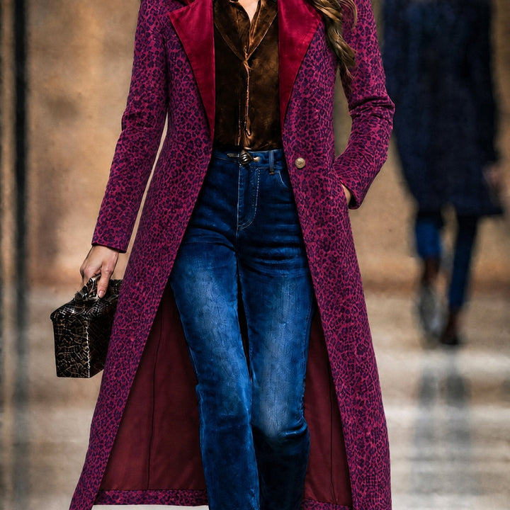 Ottilia | Cappotto Lungo Texturizzato Prugna