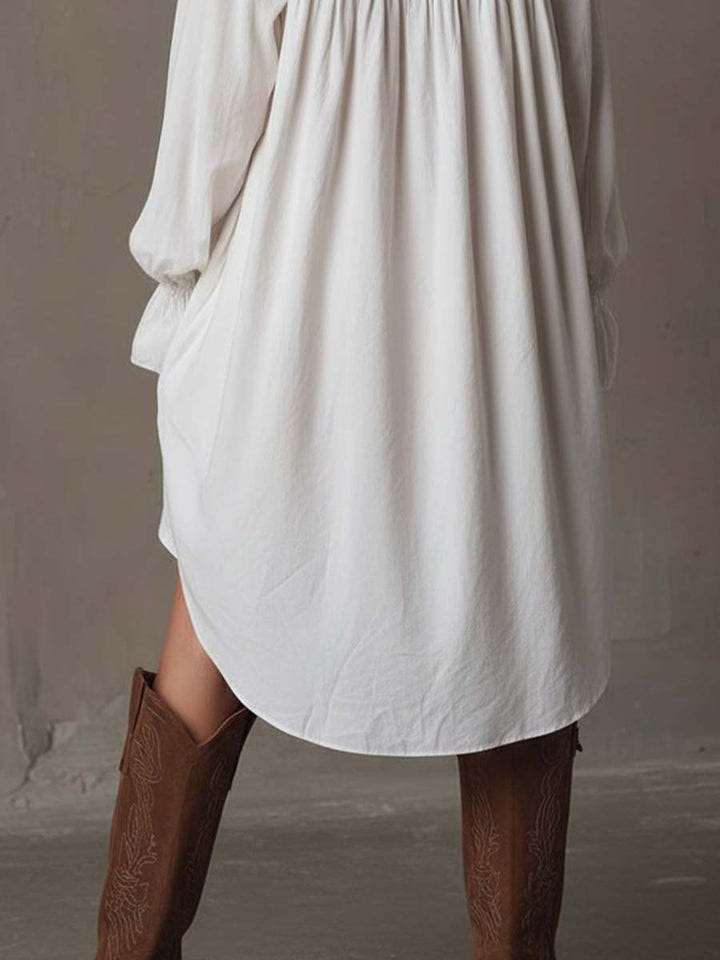 Fernanda | Abito Camicia con Dettaglio in Pizzo