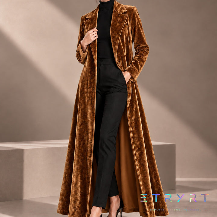 Domitilla | Cappotto Maxi in Velluto Aperto