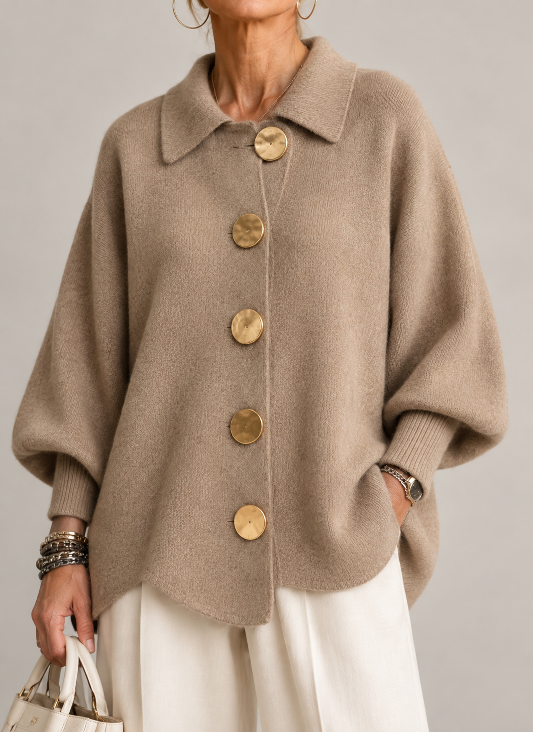 Ardelina | Cardigan Oversize con Colletto