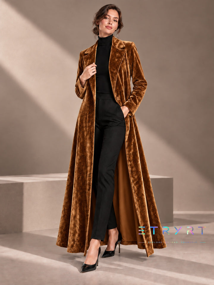 Domitilla | Cappotto Maxi in Velluto Aperto
