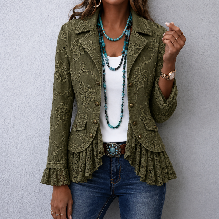 Ornella | Giacca Ricamata con Pizzo