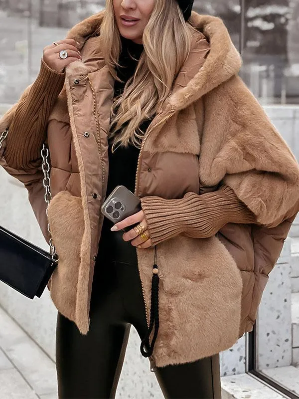 Nadia | Piumino Oversize con Inserti Effetto Pelliccia