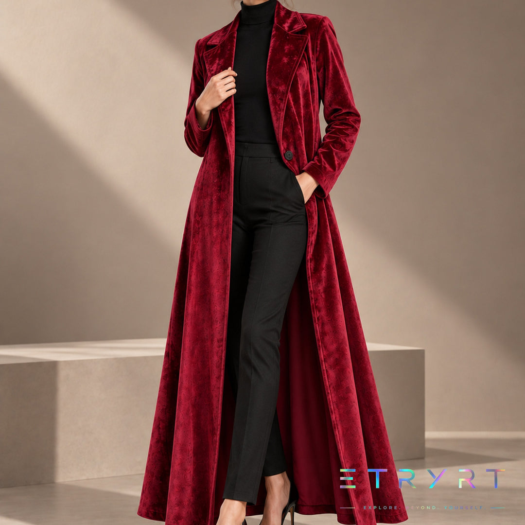 Domitilla | Cappotto Maxi in Velluto Aperto