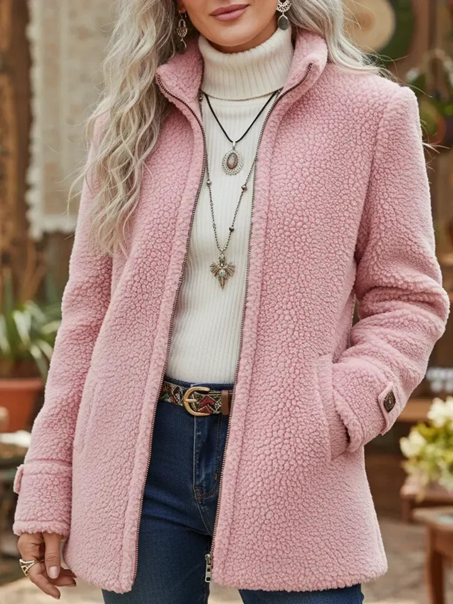 Fedora | Giacca Morbida con Zip e Collo Alto