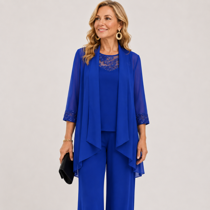 Ilenia | Completo Giacca in Chiffon e Pantaloni