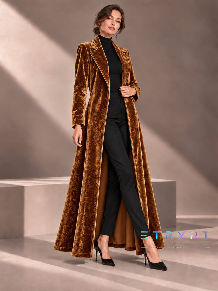 Domitilla | Cappotto Maxi in Velluto Aperto