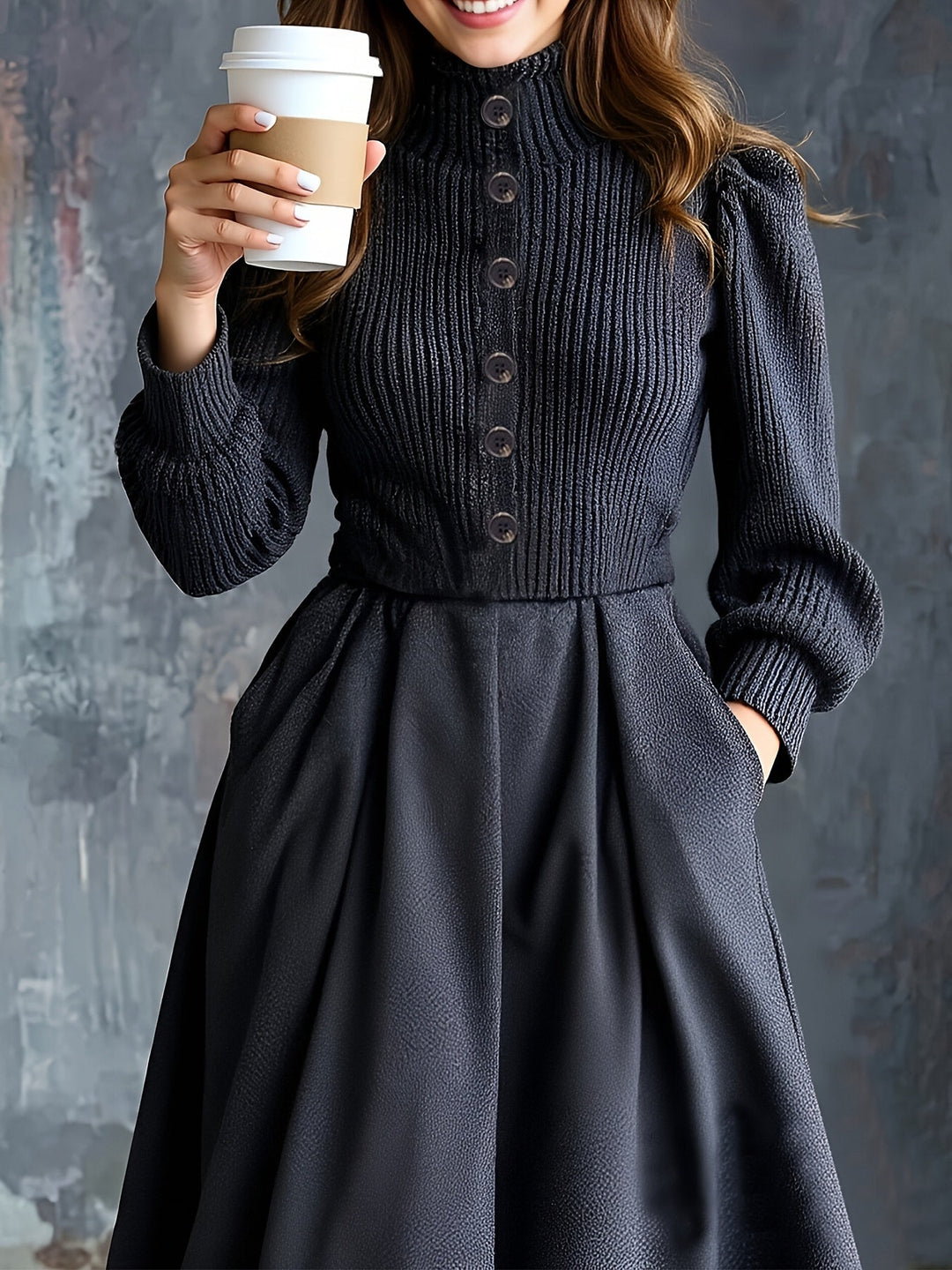 Noelia | Abito Vintage Invernale con Tasche