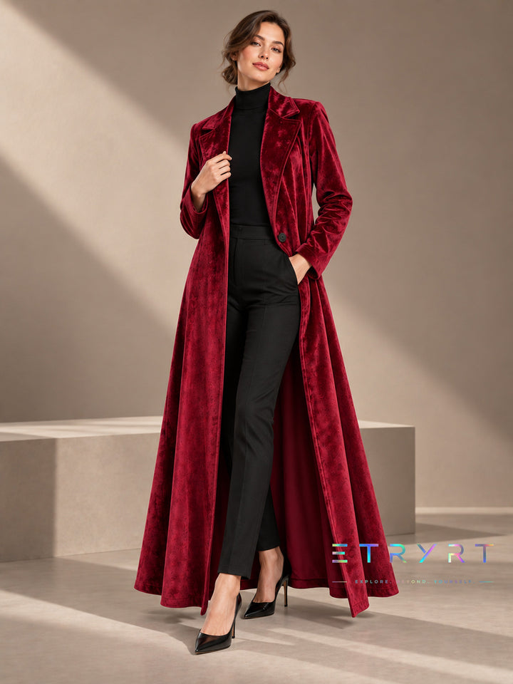 Domitilla | Cappotto Maxi in Velluto Aperto