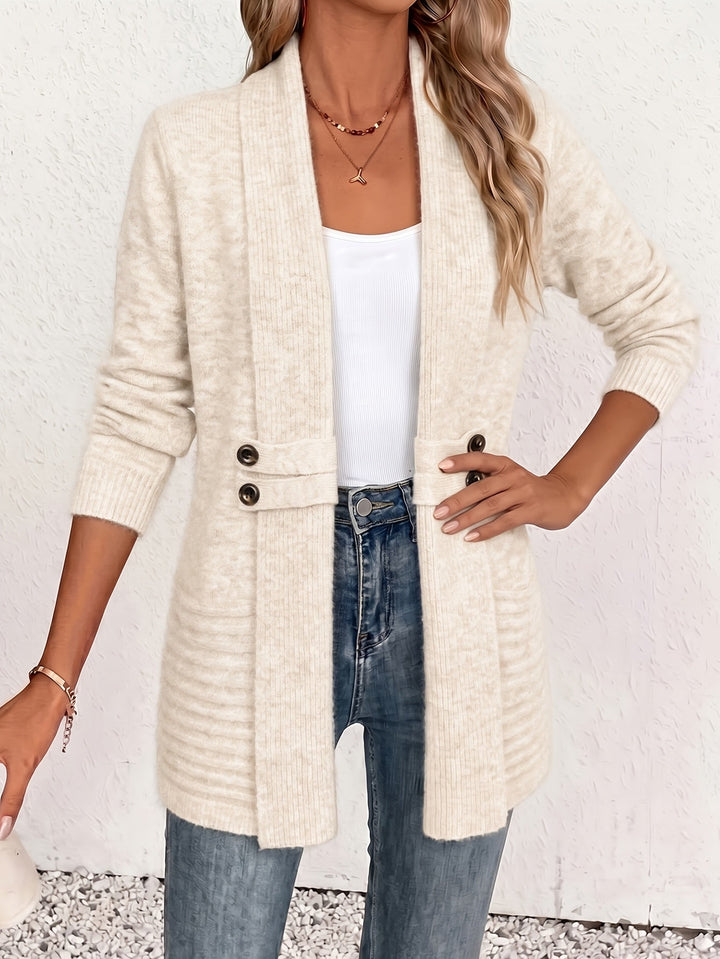 Adelmina | Cardigan Midi con Cintura e Doppia Fila di Bottoni