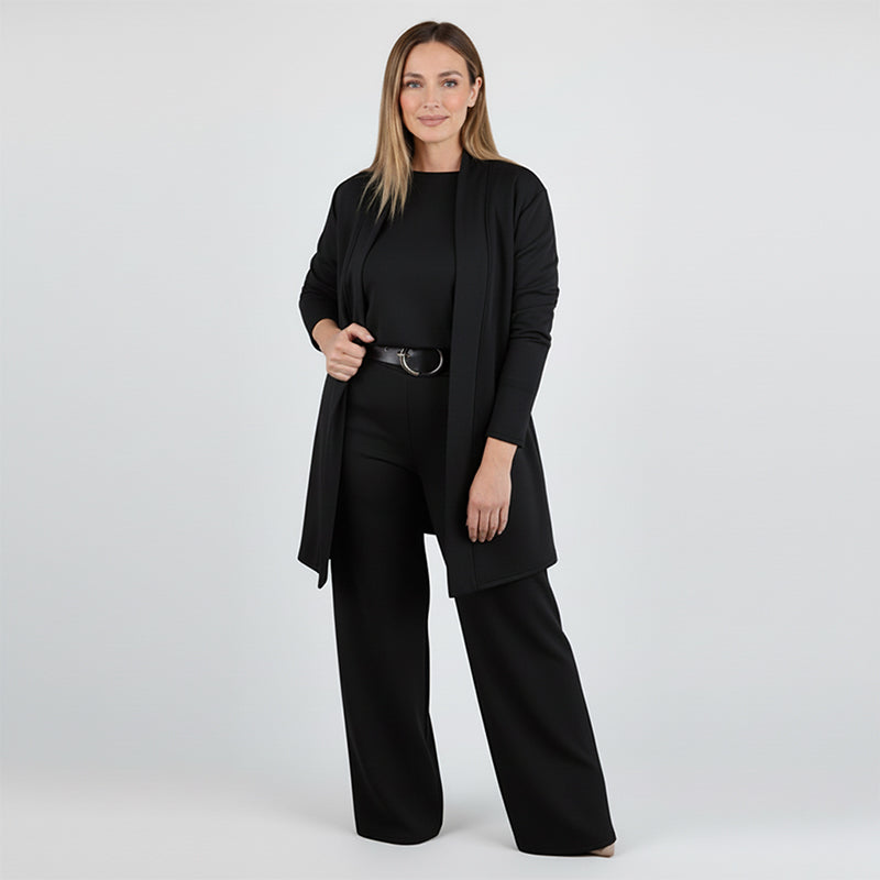 Cleofe | Completo 3 Pezzi con Cardigan Lungo, Top e Pantaloni
