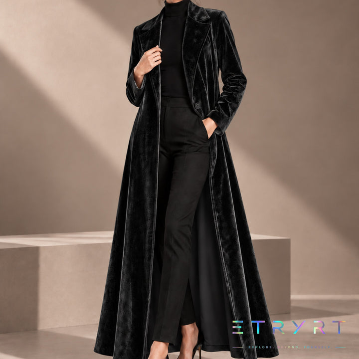 Domitilla | Cappotto Maxi in Velluto Aperto