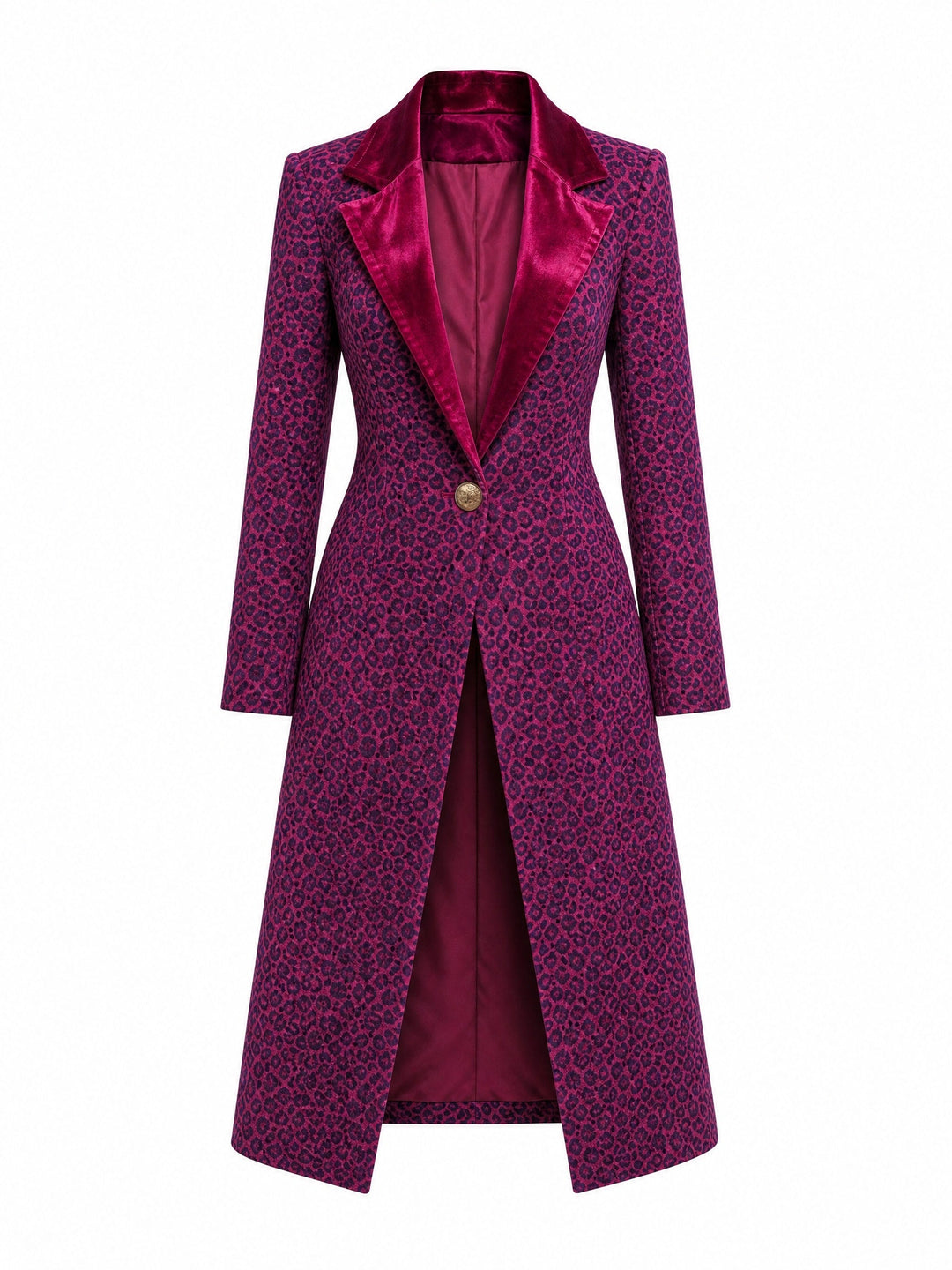 Ottilia | Cappotto Lungo Texturizzato Prugna