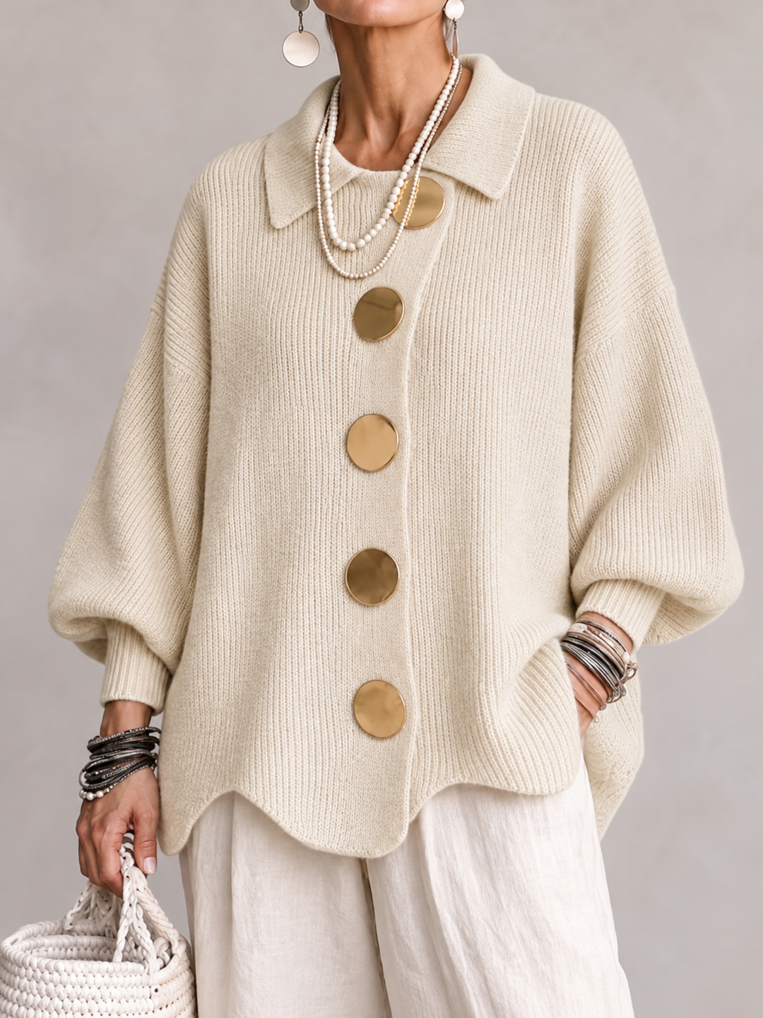 Ardelina | Cardigan Oversize con Colletto