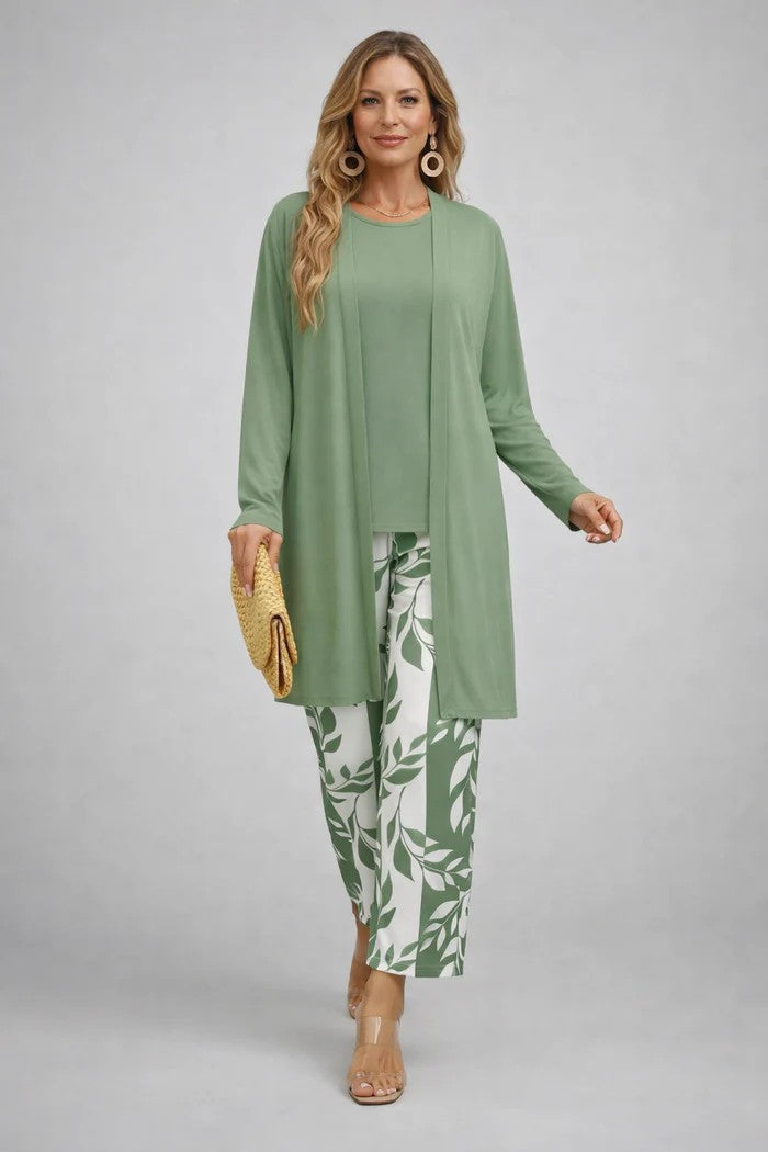 Bianca | Completo 3 Pezzi Cardigan Stampato