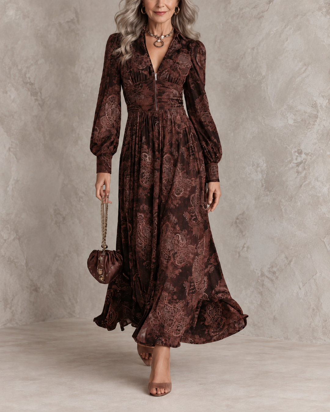 Eloisanna | Abito Maxi Paisley con Zip