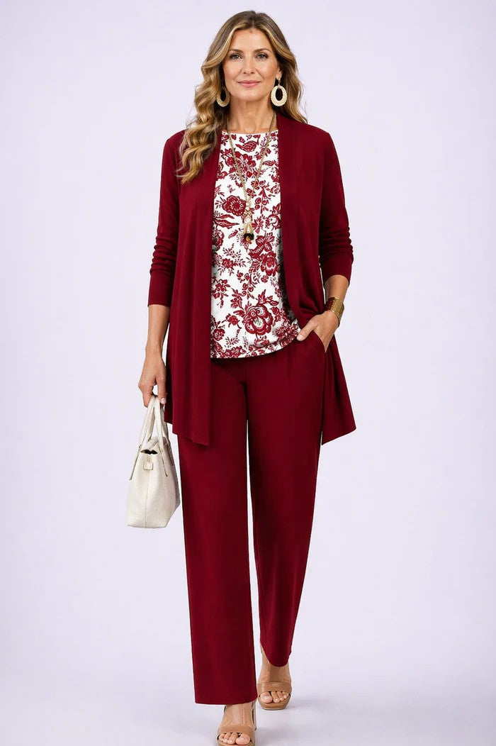 Bianca | Completo 3 Pezzi Cardigan Stampato