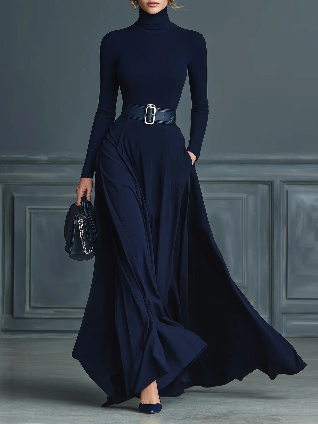 Cortenza | Abito Maxi Collo Alto