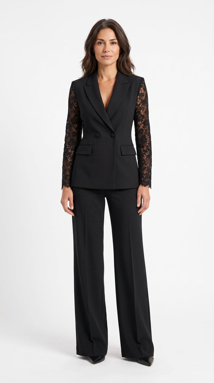 Maurizia | Completo Blazer e Pantaloni a Gamba Larga