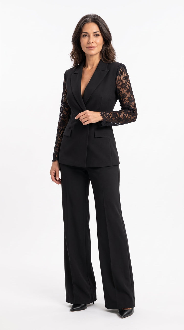 Maurizia | Completo Blazer e Pantaloni a Gamba Larga