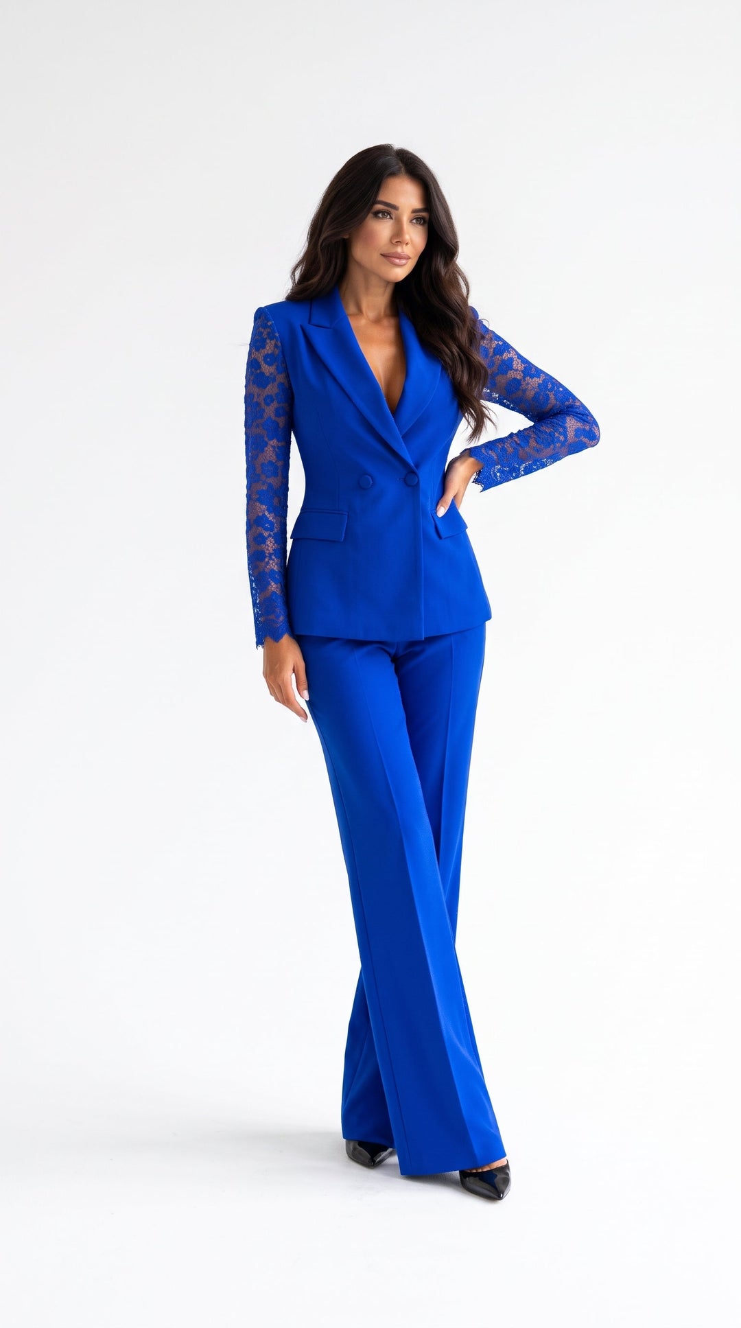Maurizia | Completo Blazer e Pantaloni a Gamba Larga