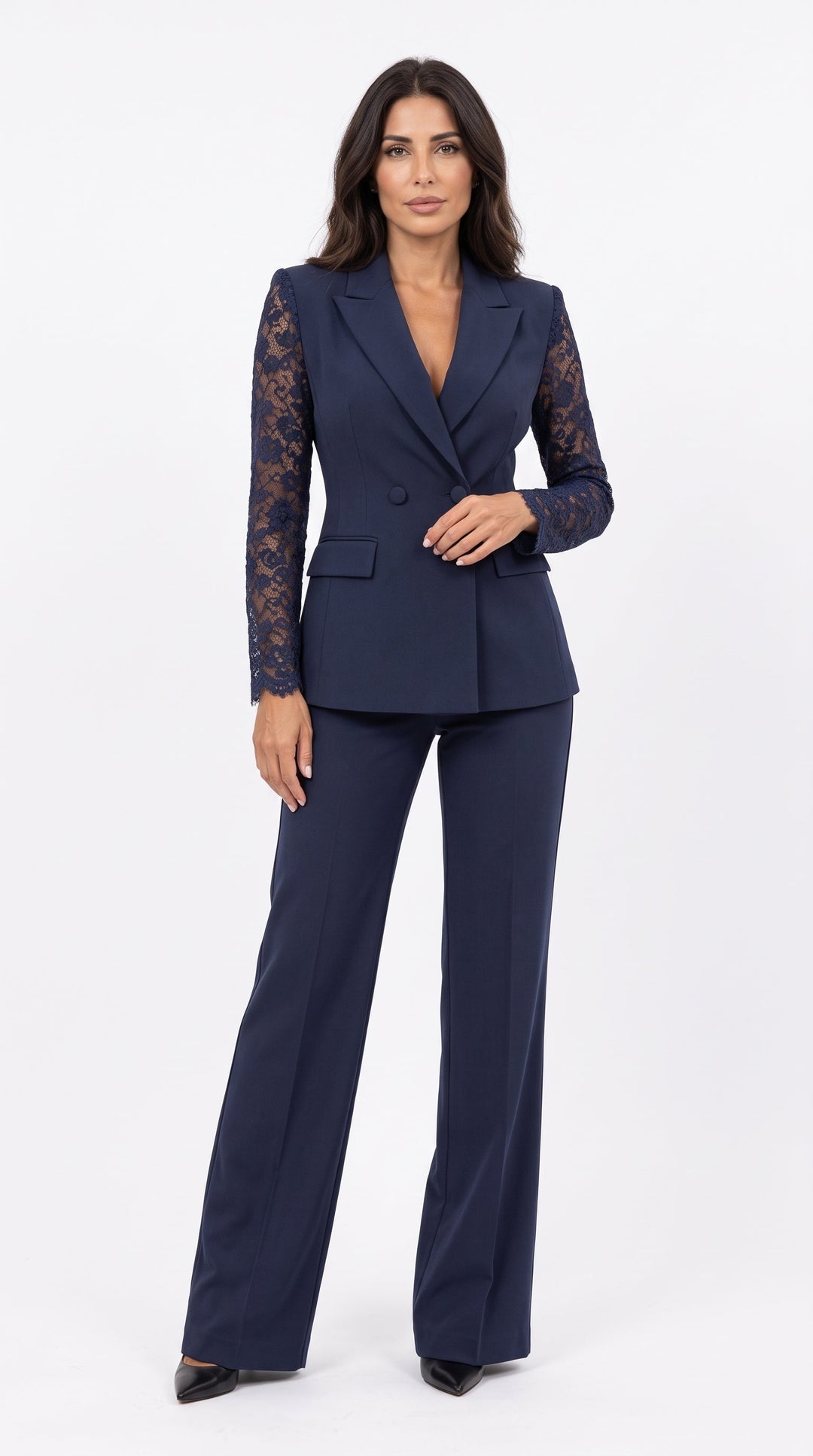 Maurizia | Completo Blazer e Pantaloni a Gamba Larga