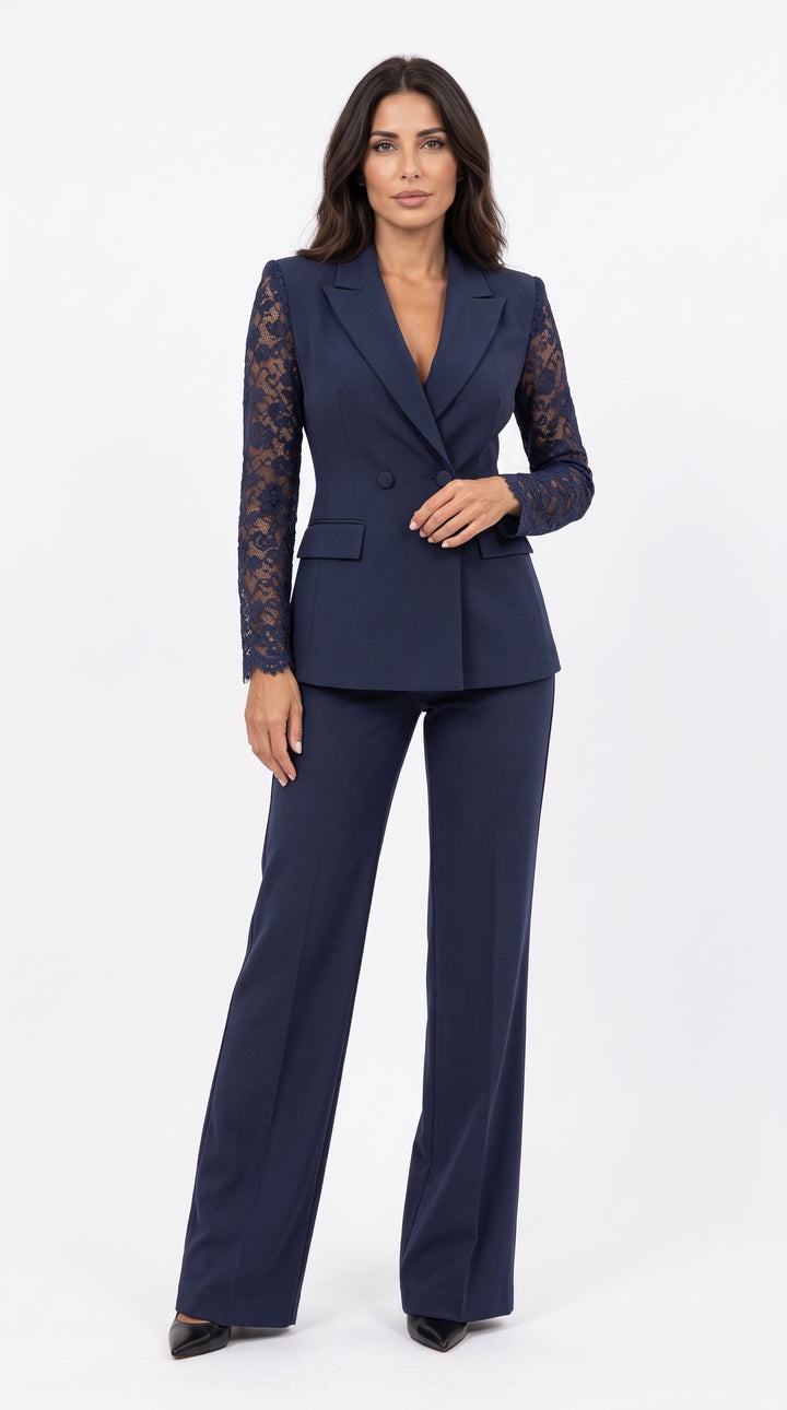 Maurizia | Completo Blazer e Pantaloni a Gamba Larga