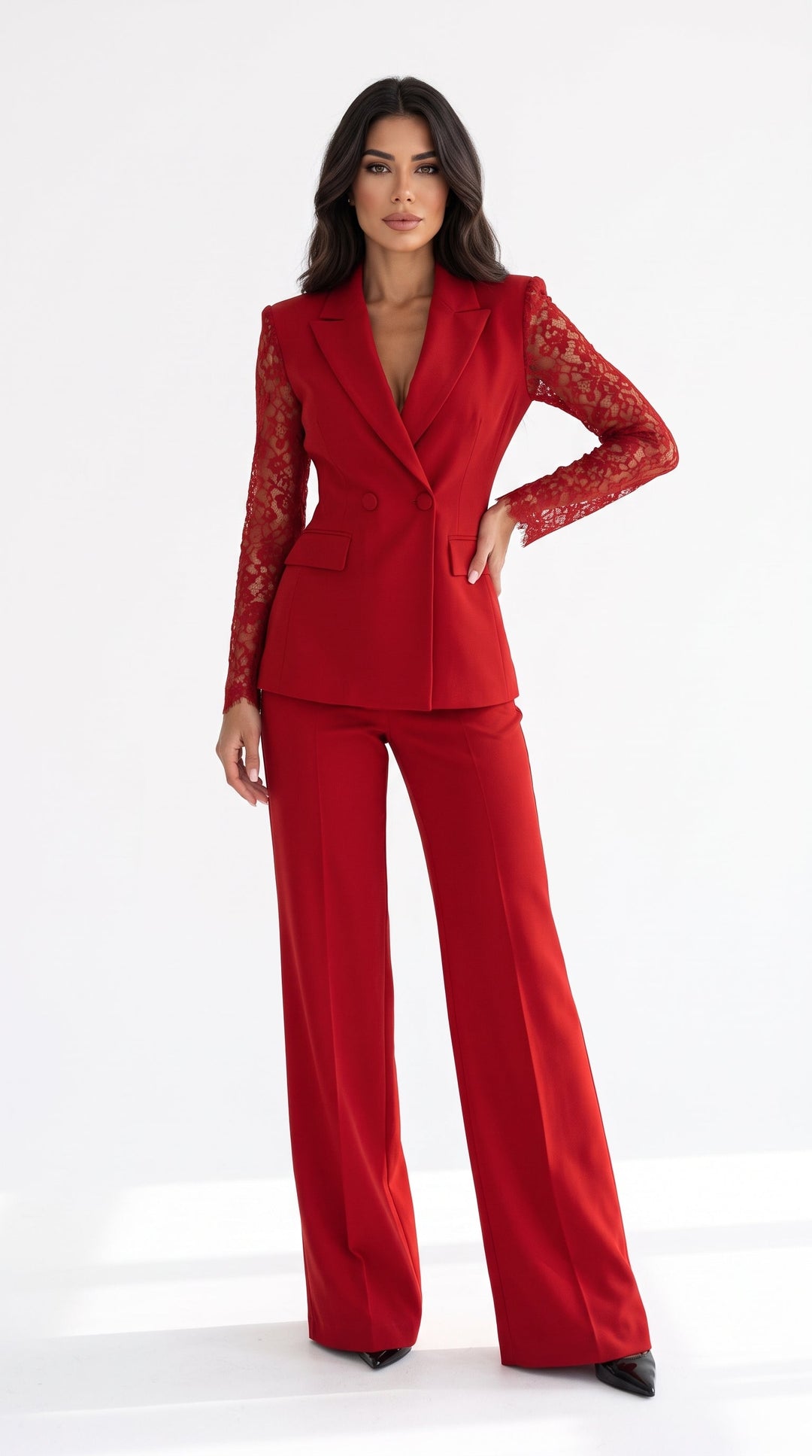 Maurizia | Completo Blazer e Pantaloni a Gamba Larga