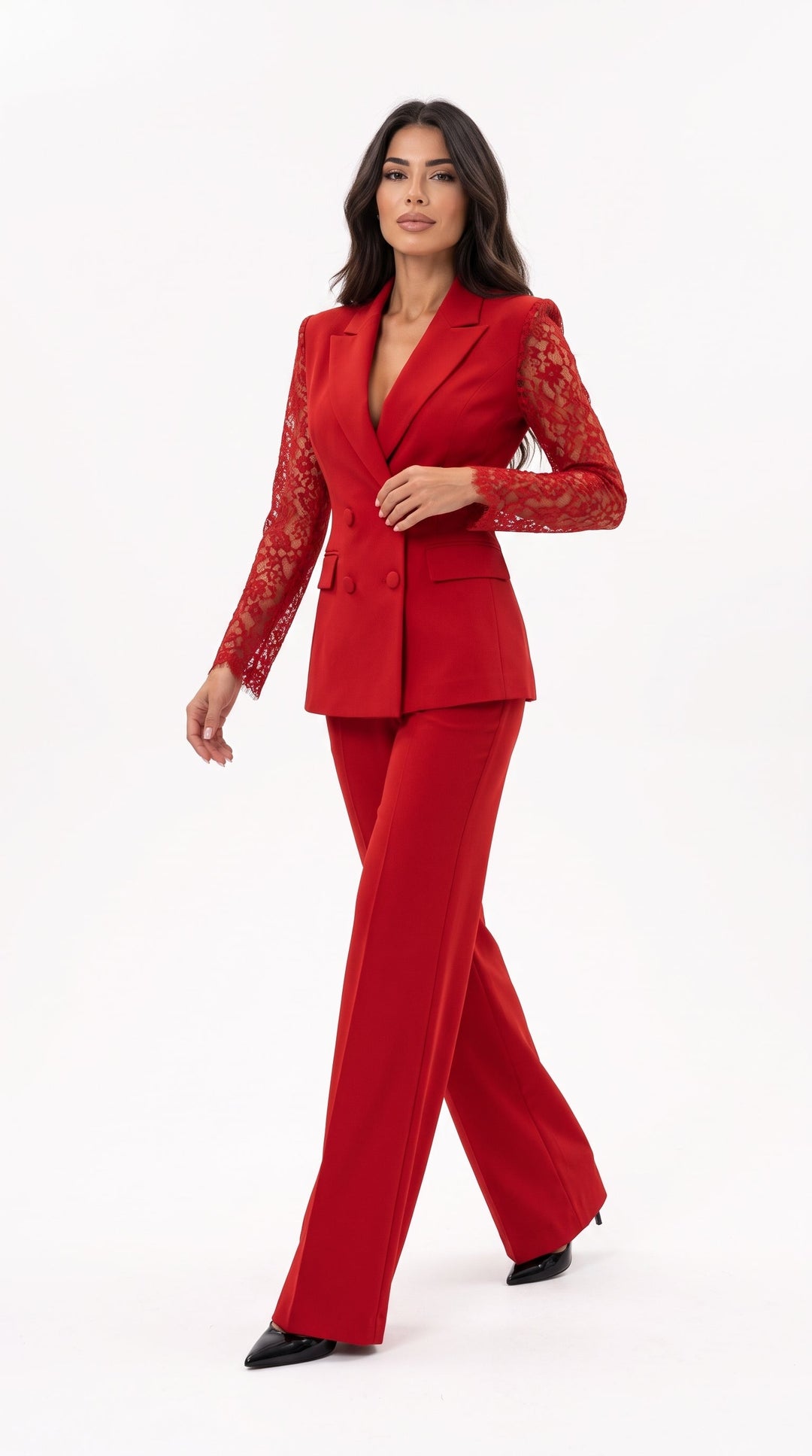 Maurizia | Completo Blazer e Pantaloni a Gamba Larga