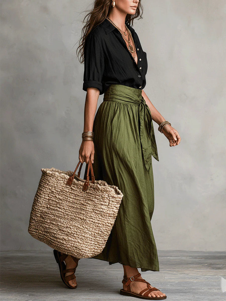 Salvia | Completo Camicia e Gonna Midi