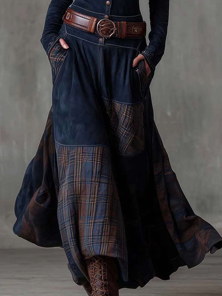 Elenivia | Abito Maxi in Suede con Cintura