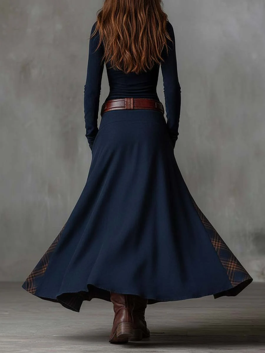Elenivia | Abito Maxi in Suede con Cintura