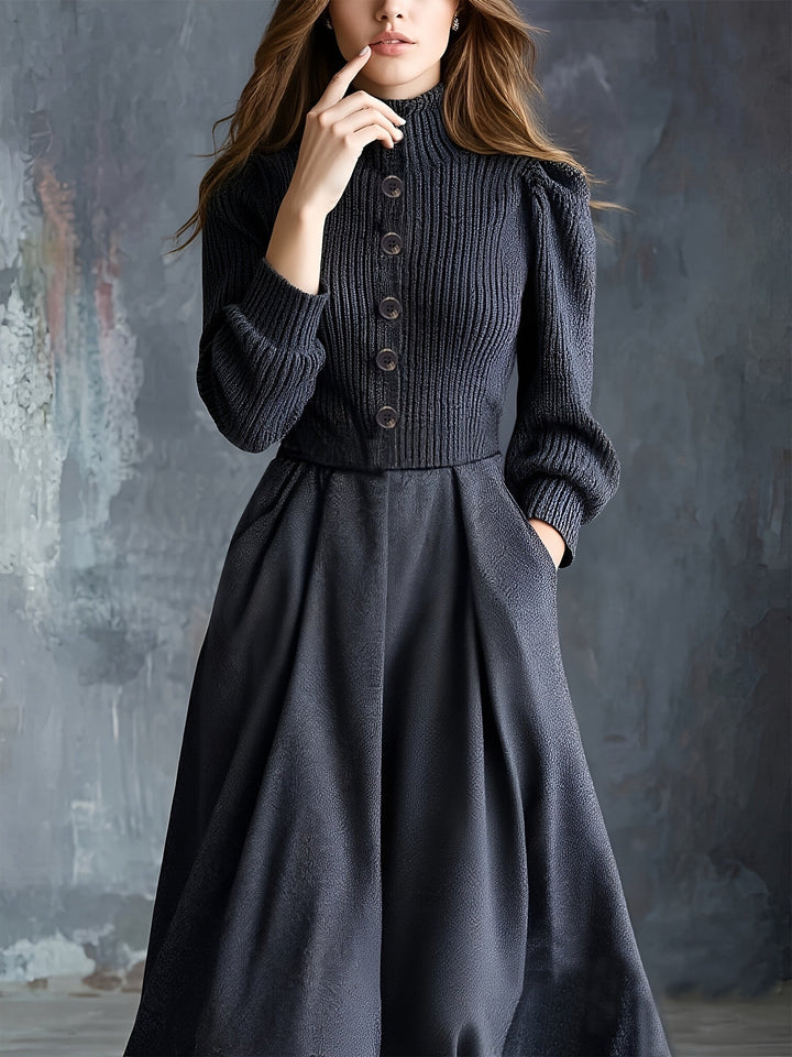 Noelia | Abito Vintage Invernale con Tasche