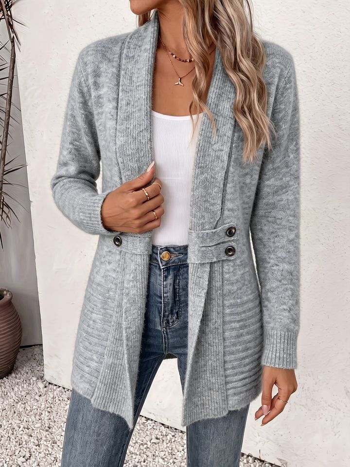 Adelmina | Cardigan Midi con Cintura e Doppia Fila di Bottoni