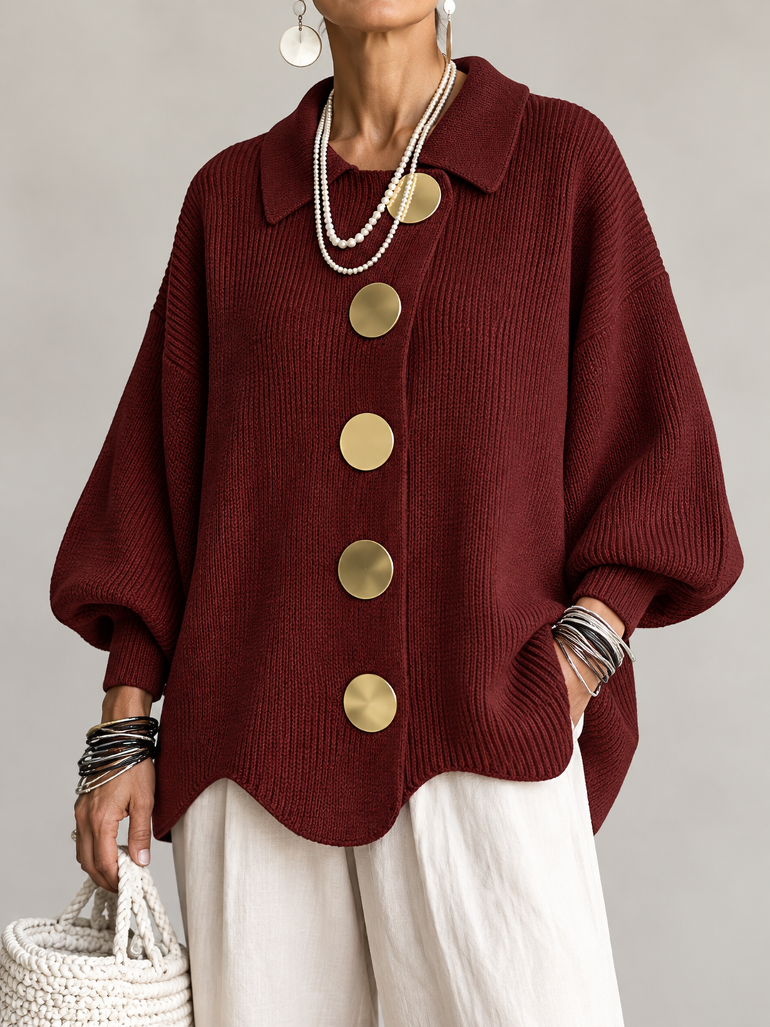 Ardelina | Cardigan Oversize con Colletto