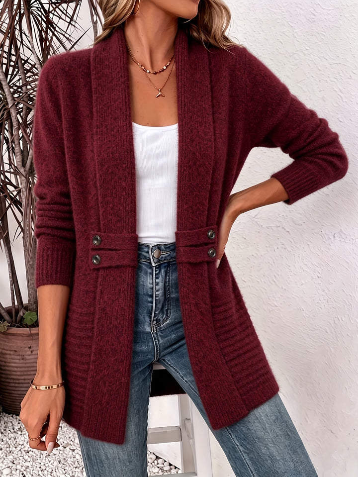 Adelmina | Cardigan Midi con Cintura e Doppia Fila di Bottoni