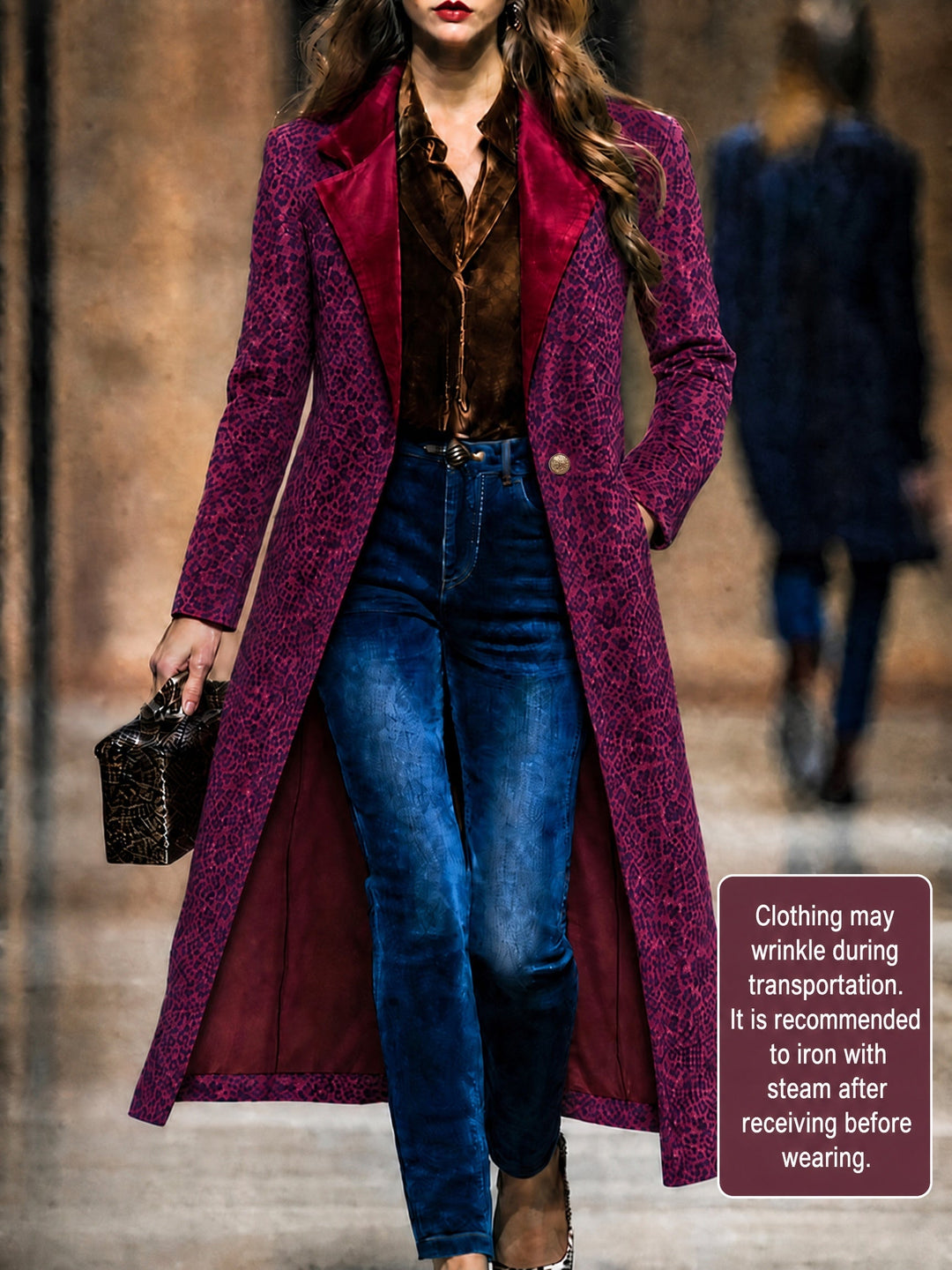 Ottilia | Cappotto Lungo Texturizzato Prugna