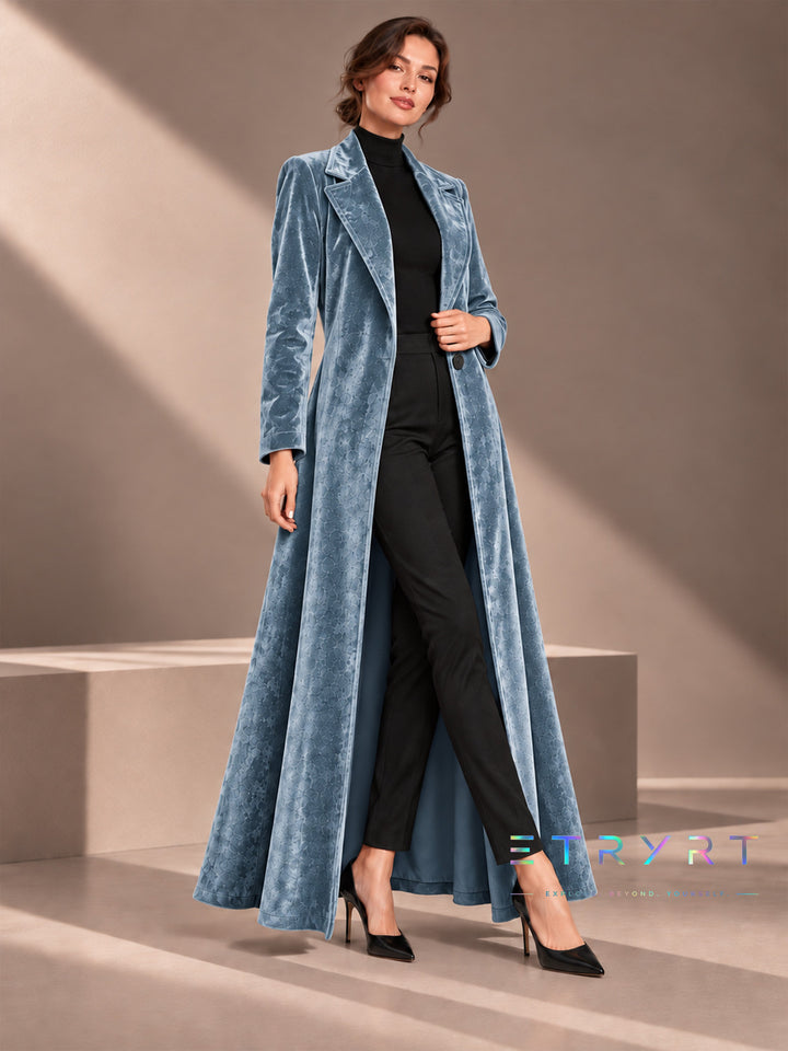 Domitilla | Cappotto Maxi in Velluto Aperto