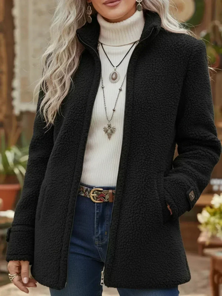 Fedora | Giacca Morbida con Zip e Collo Alto