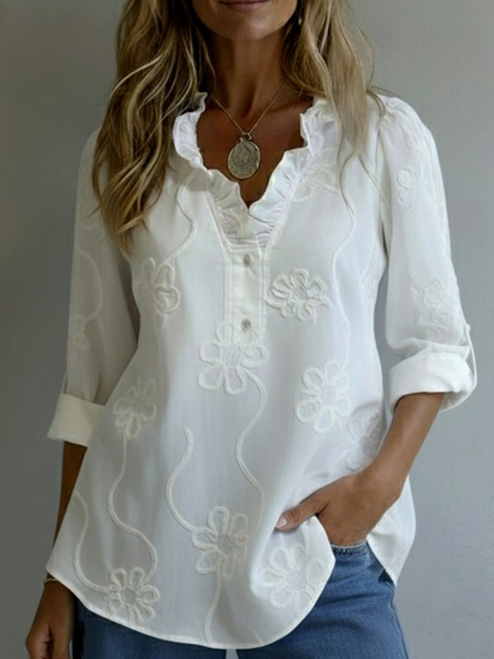Amaltea | Blusa in Cotone Ricamata