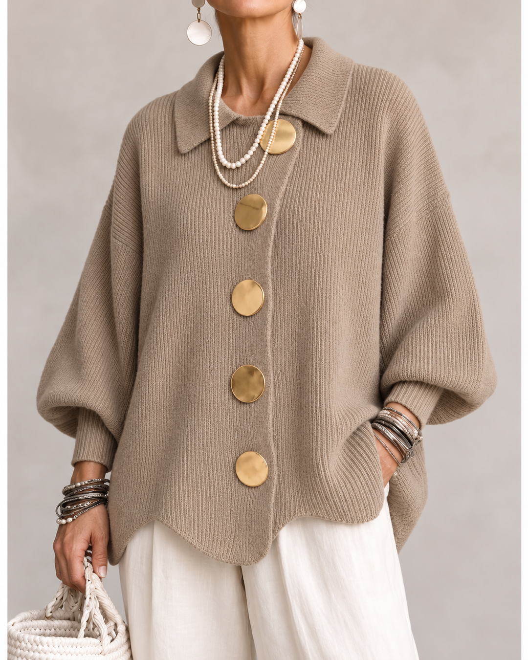 Ardelina | Cardigan Oversize con Colletto