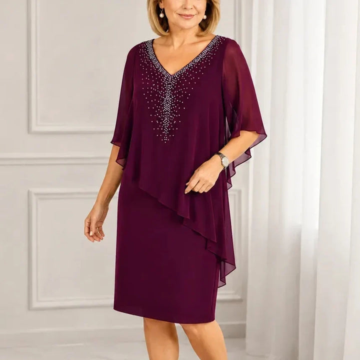 Fulvia | Abito Elegante con Sopravveste Drappeggiata