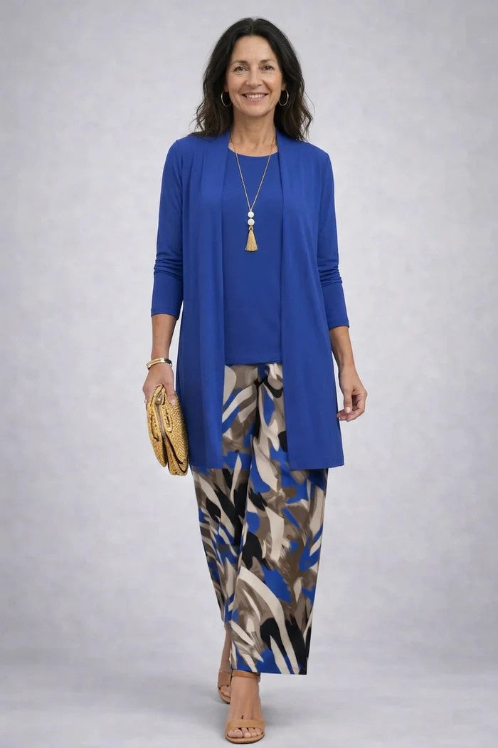 Bianca | Completo 3 Pezzi Cardigan Stampato