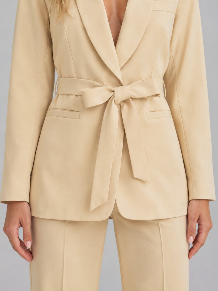 Genziana | Completo Due Pezzi con Blazer Collo a Scialle e Cintura in Vita