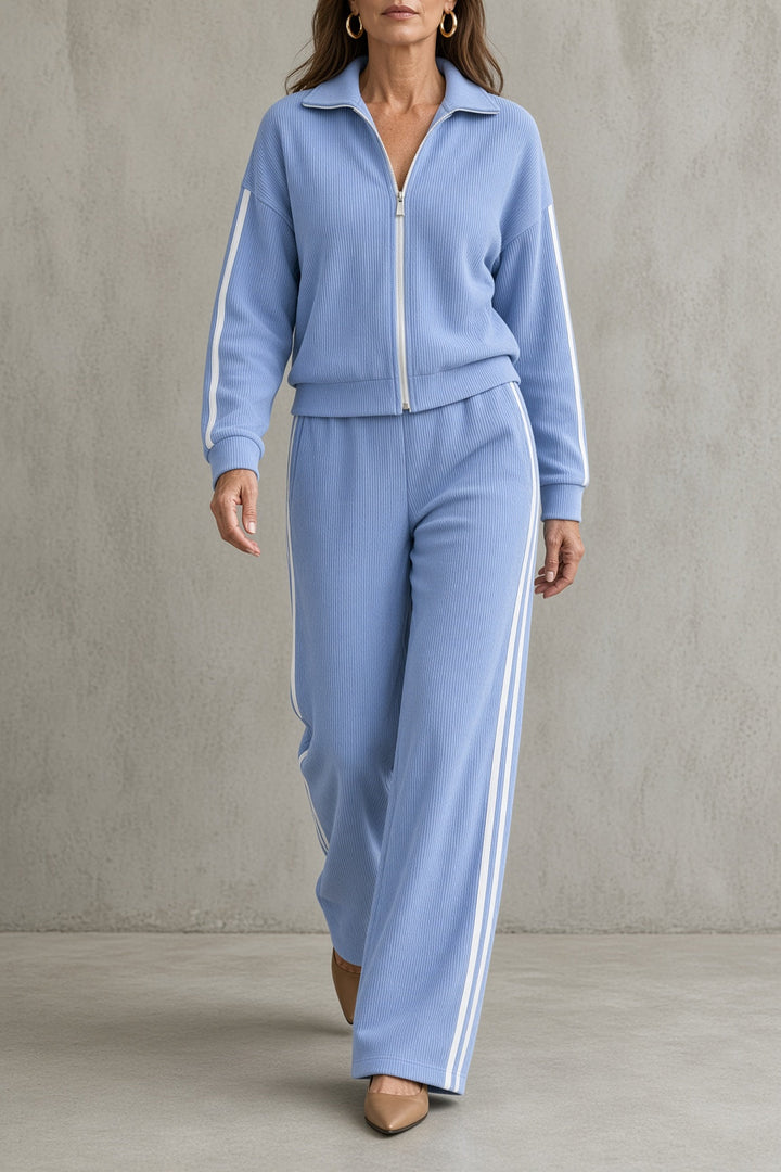Elsa | Completo Sportivo con Zip e Righe a Contrasto