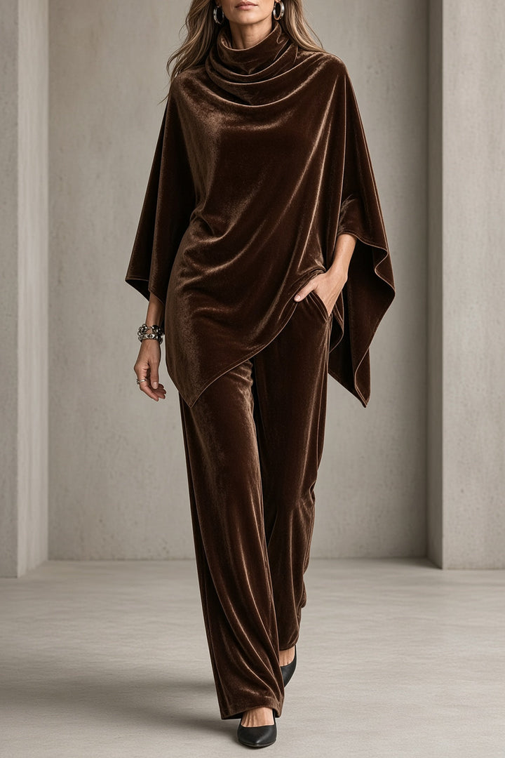 Lavinia | Completo in Velluto con Poncho