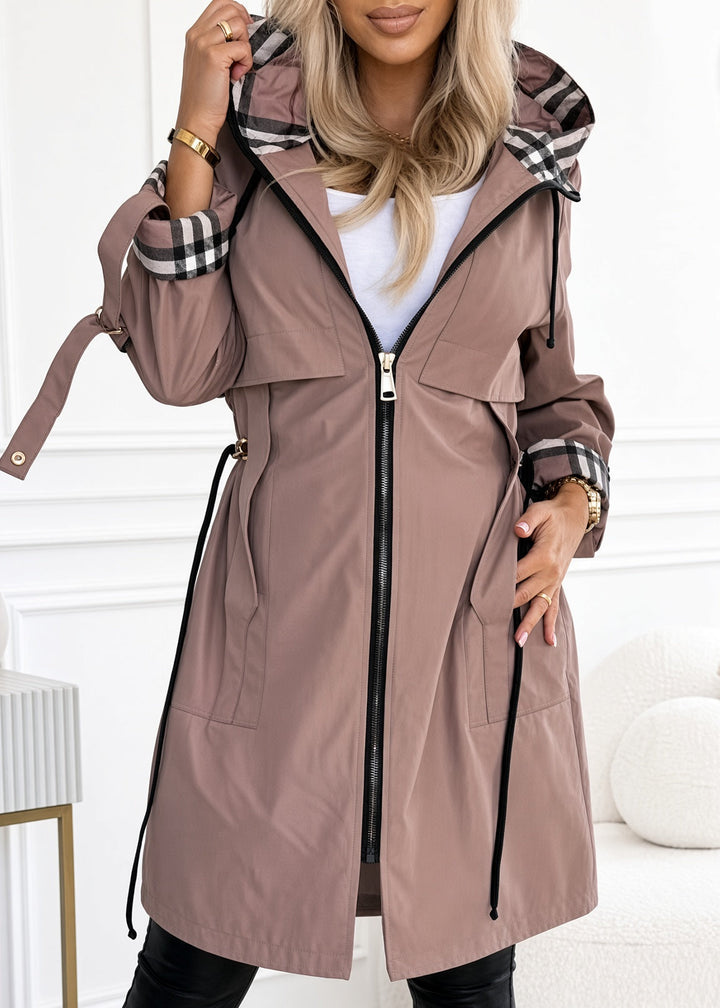 Marcella | Cappotto Lungo con Cappuccio e Vita Regolabile