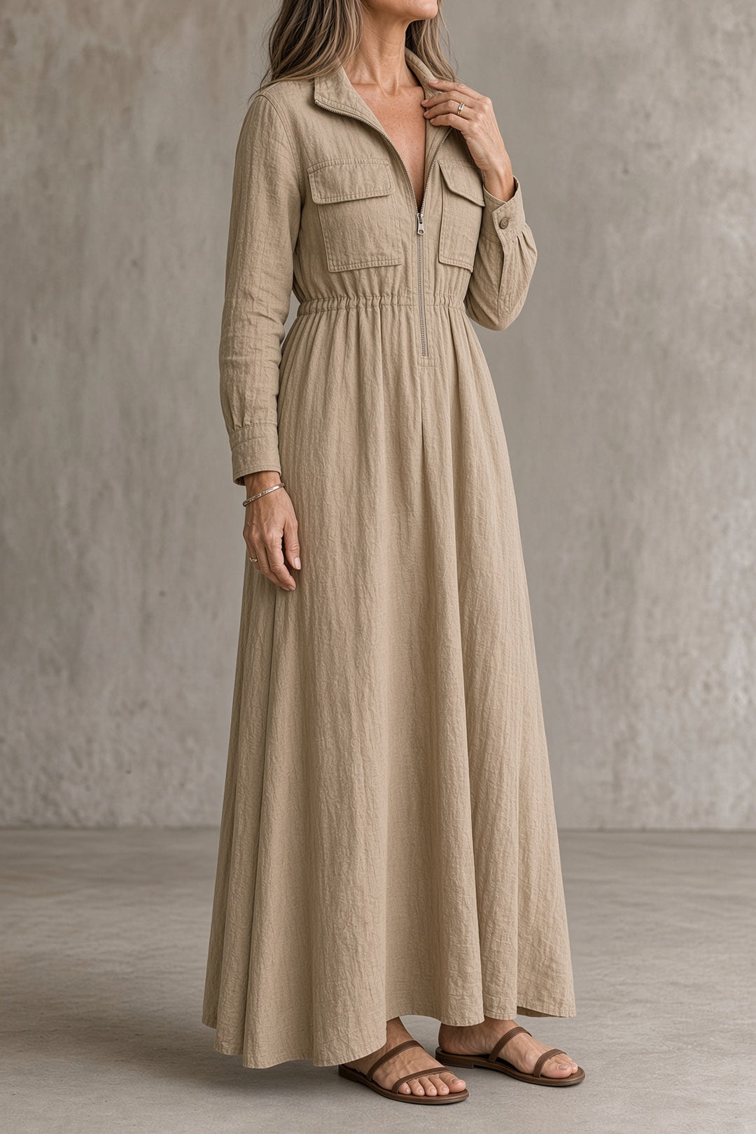Teodora | Abito Vintage Maxi con Zip