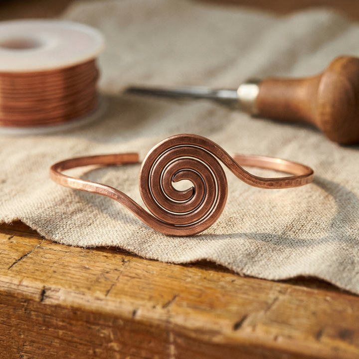 Genoveffa | Cavigliera in Rame a Spirale